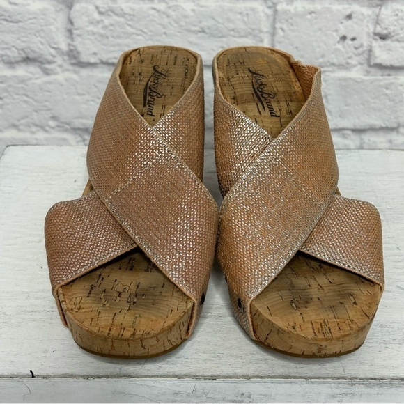 Lucky Brand Miller 2 Cork Wedge Sandals Women’s Canvas Straps in Rose Gold - Picture 11 of 16